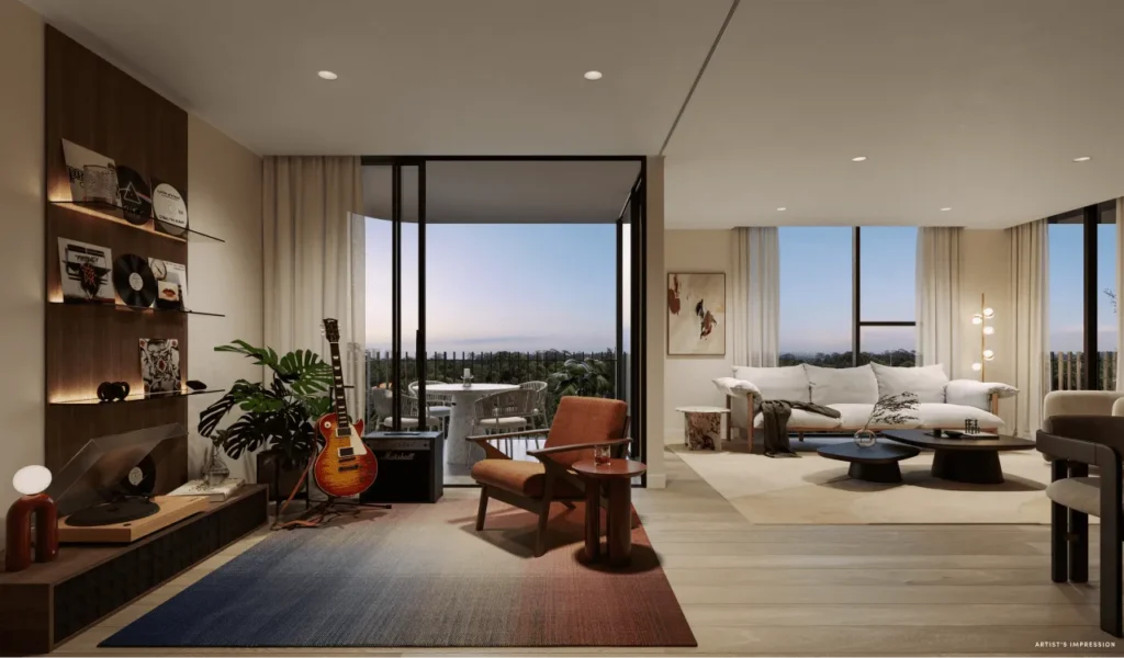Spacious Living Area with Private Balcony at Macquarie Rise